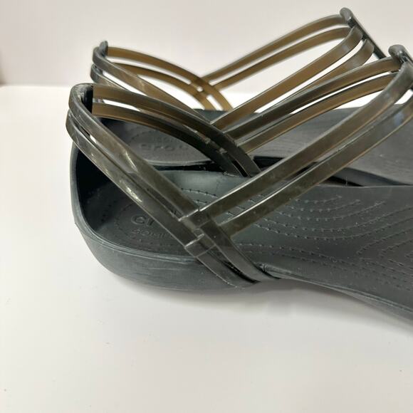 Crocs Isabella t-strap jelly comfort sandal in black women's size 10 - Picture 8 of 13